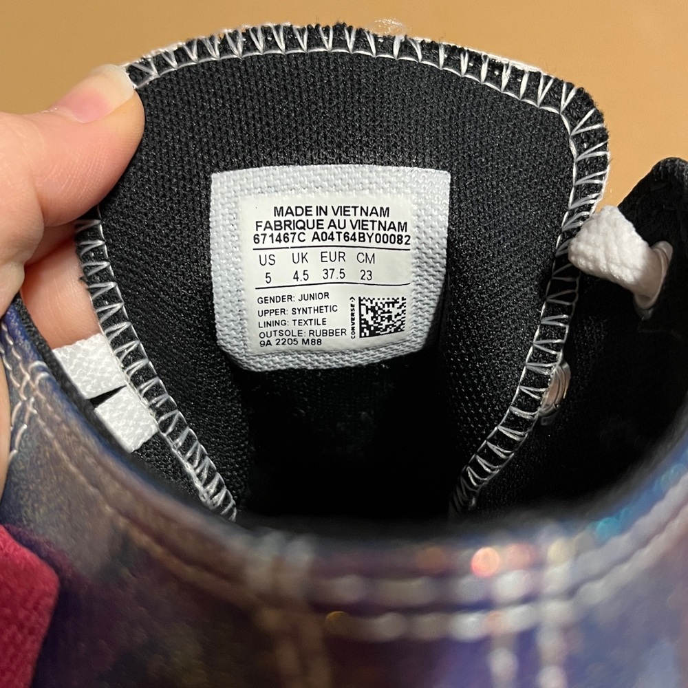 NWOT Converse All Stars Holographic Shimmer High Tops - Picture 5 of 6
